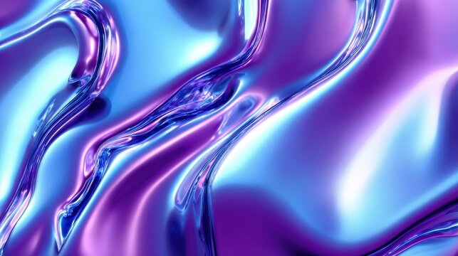 Holographic foil background with metallic liquid and neon, suitable for creative graphics, social media, and contemporary designs.