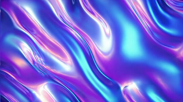Rainbow holographic foil background with metallic liquid and neon, designed for vibrant visuals and contemporary applications.