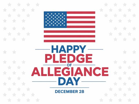Celebrate happy pledge of allegiance day with the american flag on december 29th