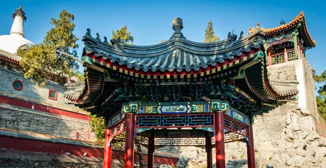 Fototapete Rund Peking Yong'an Temple of Eternal Peace in Beihai Park, Beijing, China  © Fotokon