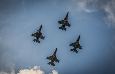 Aircrafts on the military parade during Feast of the Polish Armed Forces, Warsaw, Poland