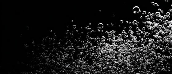 Explosion-like bubble background underwater, designed for refreshing concepts and promotional materials.