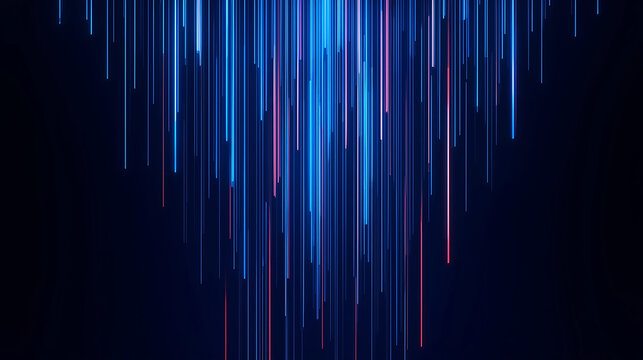Abstract Blue and Pink Light Trails on Dark Background for Technology Concepts - Powered by Adobe