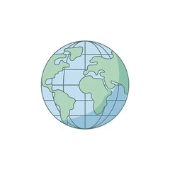 Earth globe map showcasing global connections icon