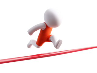 Winning the Race: A triumphant figure crosses the finish line, embodying the essence of victory and surpassing limitations. Capturing the spirit of competition and perseverance. 