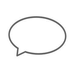 Simple black oval speech bubble for message and chat design / メッセージやチャットデザインに使えるシンプルな黒線楕円吹き出し