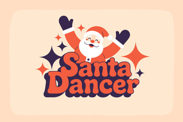 Joyful Santa Dancer Spreading Holiday Cheer with Vibrant Colors and Playful Vibes