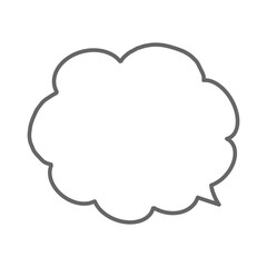 Black cloud-shaped speech bubble for pop and message design / ポップで使いやすい黒線の雲型吹き出し素材