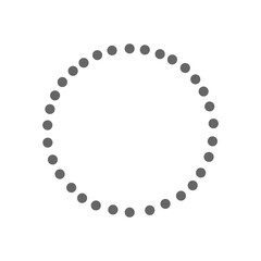 Dotted Circle Frame Icon Illustration / 点線で描かれた丸枠アイコンイラスト