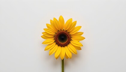 This is a photograph of an artificial sunflower against a white wall background