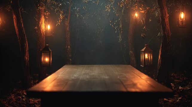 Halloween background with planks and dark atmosphere, great for storytelling, ads, and seasonal projects.