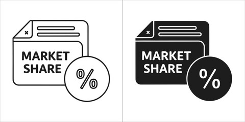 Market share icon with percentage symbol