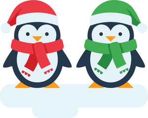 Minimal flat vector of deer in snowy Christmas forest