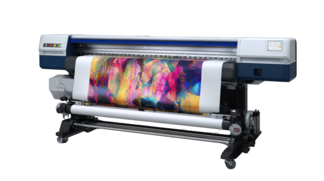 Large Format Printer Printing: A state-of-the-art large format printer rolls out a vibrant print. capturing the essence of modern print technology
