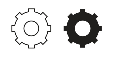 Gear icons set. Simple line vector illustration