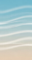 Obraz premium Abstract representation of a beach with sand and water, featuring wavy lines and soft pastel colors