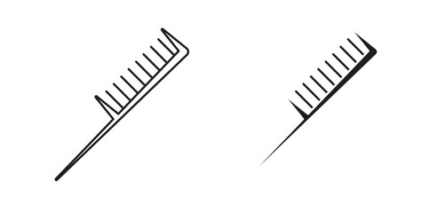 Hair brush icons set. Simple line vector illustration