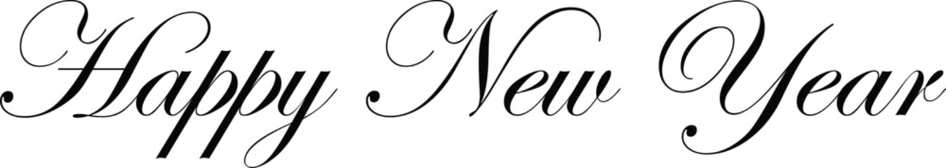 Elegant Happy New Year Calligraphy Script Vector