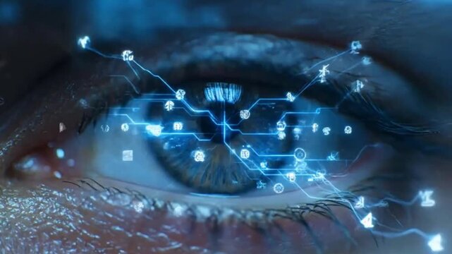 Eye technology future vision augmented reality digital interface human eye tech data science - Powered by Adobe
