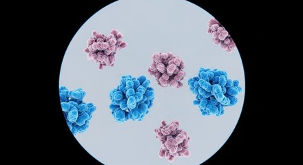 A microscopic view of a virus under a microscope.