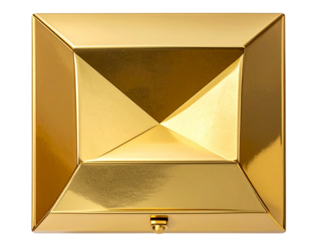 Minimal Golden Jewelry Box – Modern Luxury Flat Lay PNG