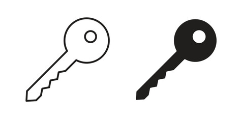 key icons set. Simple line vector illustration