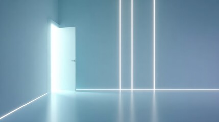 Interior blue background with lighting effects, designed for displays, advertisements, and modern projects.