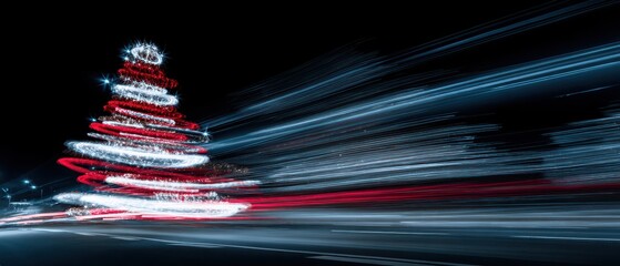 Captivating long exposure art of a festive tree