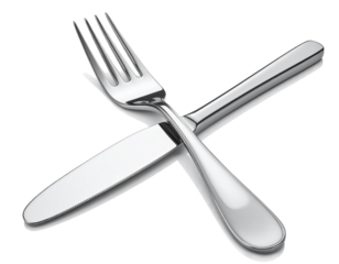 Silver Fork and Knife Set – Elegant Dining Utensils Isolated PNG