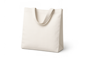 Blank white canvas tote bag mockup for sustainable shopping, reusable eco-friendly textile design template