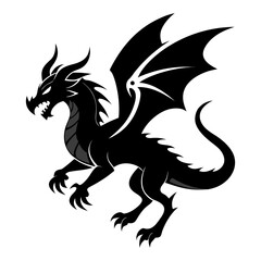 Flying Dragon Vector Art Illustration