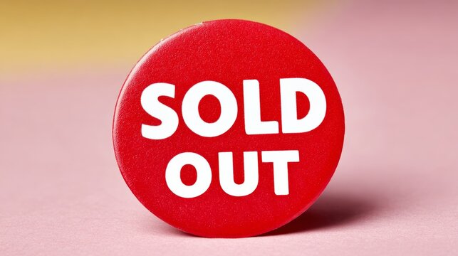 Red button with white letters that say "SOLD OUT" on it - Powered by Adobe
