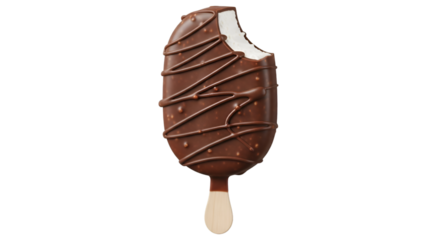 Bitten Chocolate Covered Ice Cream Bar graphic design