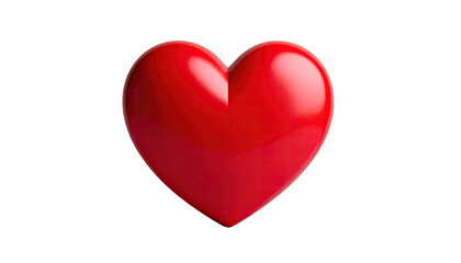 Fototapeta premium Glossy, crimson heart illustration set against a stark, black background. A symbol of affection