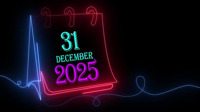 Happy New Year Concept with 31 December 2025 Calendar View &ndash; Festive Year-End Design Celebrating New Beginnings and Holiday Countdown