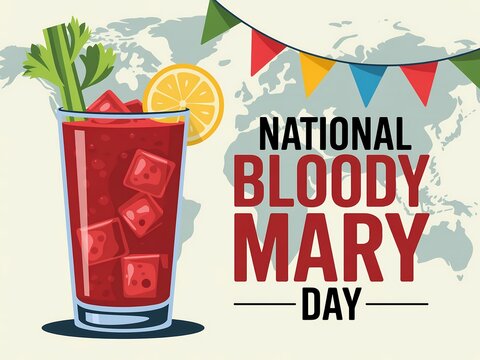 Celebrate national bloody mary day with a refreshing cocktail and festive decorations