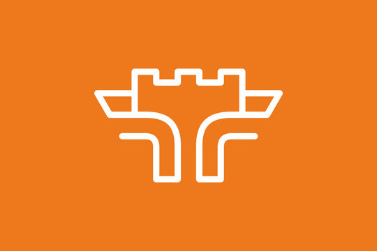 Letter F Fortress Logo 