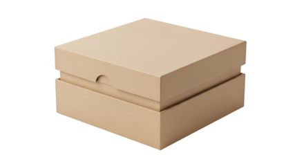 Closed Beige Gift Box present packaging