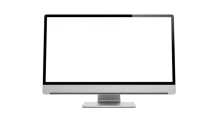 Computer Monitor with White Screen Elements on Black Background