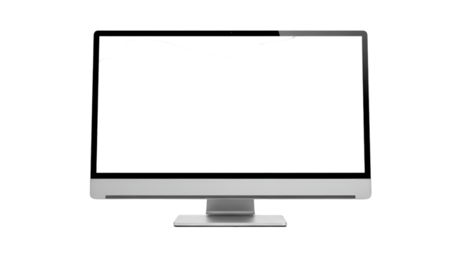 Computer Monitor with White Screen Elements on Black Background