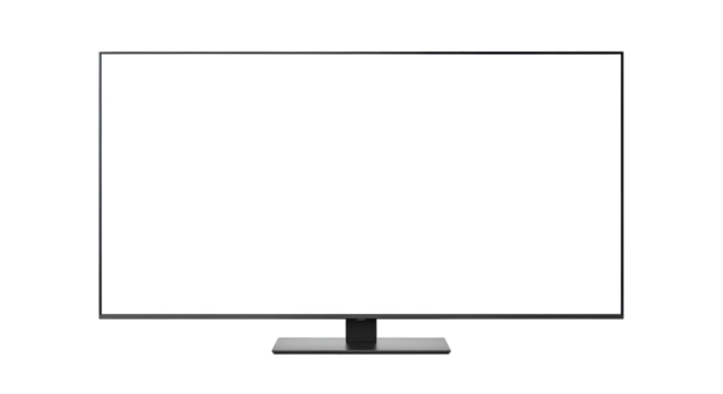 Flat Screen Television With Blank White Screen image