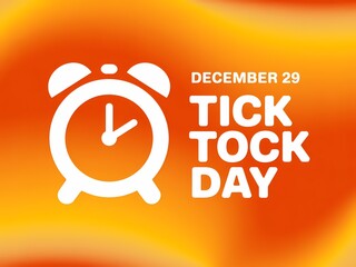 Celebrate tick tock day on december 20th with this vibrant alarm clock graphic