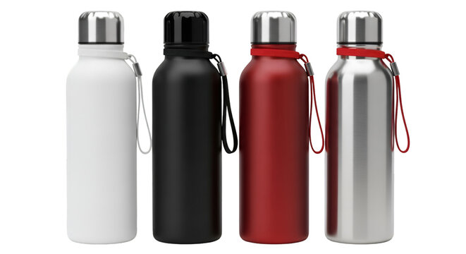 Four Reusable Water Bottles in Different Colors reusable bottle