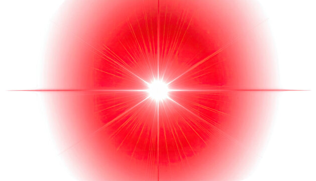 Graphic of a vibrant, radiating red light with a central, bright white glow