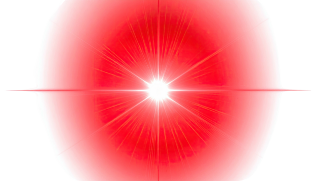 Graphic of a vibrant, radiating red light with a central, bright white glow