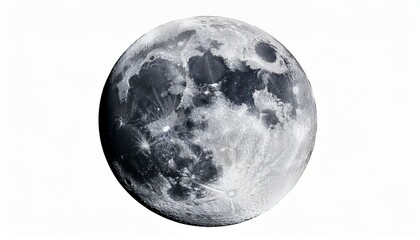 Naklejka premium Full Moon In Night Sky Isolated Transparent On White Background