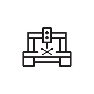 Coordinate Measuring Machine icon symbolizing 3D dimensional analysis and precise component validation, representing specialized quality control, modern industrial metrology, and advanced manufacture.
