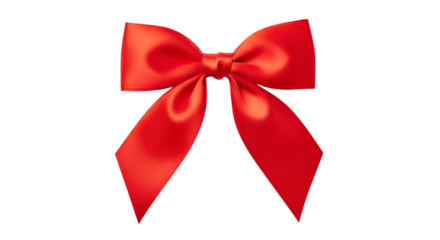 Red Satin Ribbon Bow Isolated on Black Background red bow