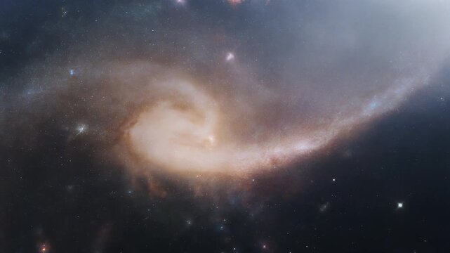Celestial swirl amidst distant starlight