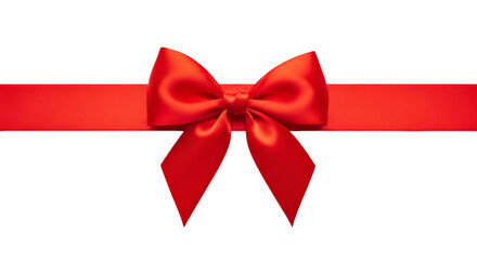 Fototapeta premium Red Satin Ribbon Bow on Black Background red ribbon